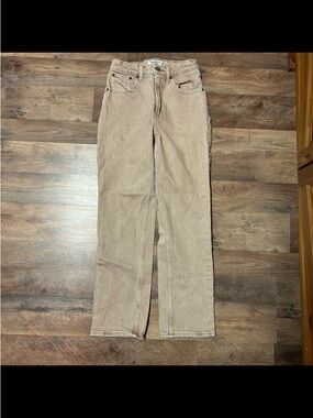 Abercrombie & Fitch Straight-Leg Jeans in Light Tan